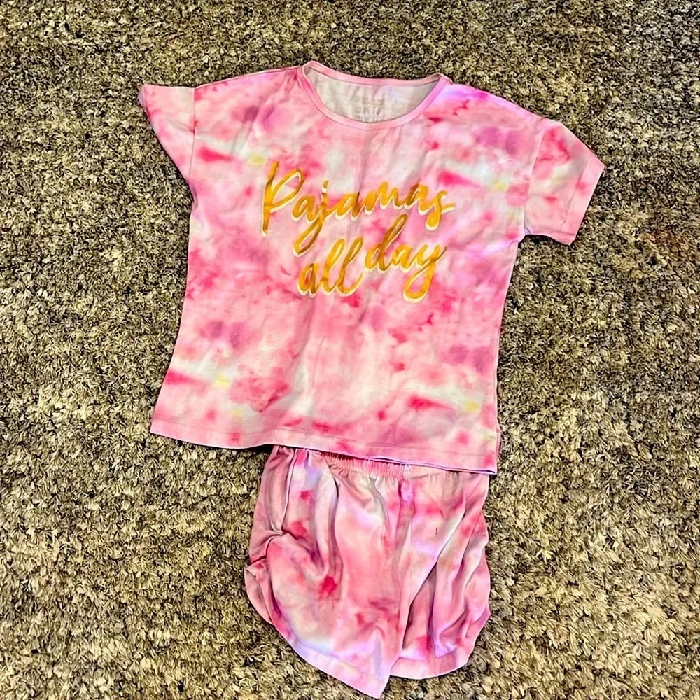 Pink and white pjs!